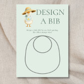 Silly Goose Teal Design Bib Baby Shower Game Card 招待状