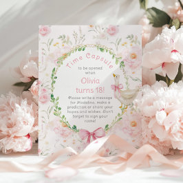 Silly Goose Time Capsule 1st Birthday pink bow ポスター