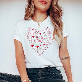 Silly Goose Valentine Heart | Funny Cute Goose  Tシャツ