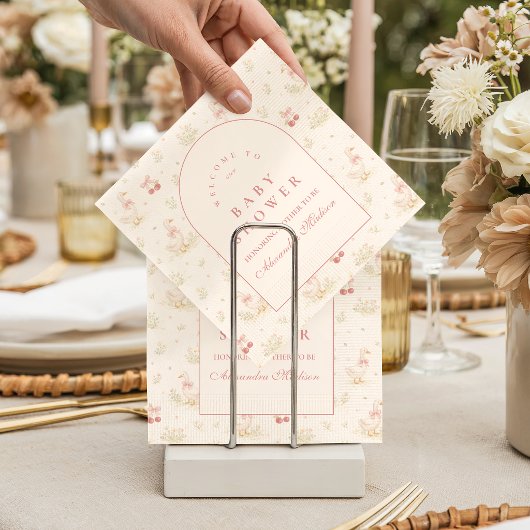 Silly Goose Vintage Baby Shower スタンダードカクテルナプキン