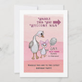 Silly Goose| Waddle This Way ウェルカムサイン 招待状 (正面)