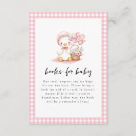 Silly Goose Watercolor Girl Baby Shower Enclosure エンクロージャーカード