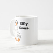 Silly Goose Wearing Headphones – Cute Funny Goose コーヒーマグカップ (正面左)