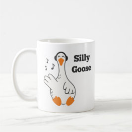 Silly Goose Wearing Headphones – Cute Funny Goose コーヒーマグカップ