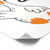 Silly Goose Wearing Headphones – Cute Funny Goose ポスター (角)