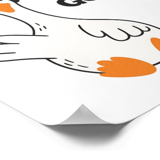 Silly Goose Wearing Headphones – Cute Funny Goose ポスター (角)