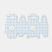 Silly Goose Whimsical Blue Gingham Baby Shower フェイバーボックス (折り畳みなし)