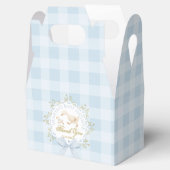 Silly Goose Whimsical Blue Gingham Baby Shower フェイバーボックス (オープン)