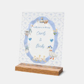 Silly Goose Whimsical Bow Baby Boy Shower アクリルサイン (傾斜)