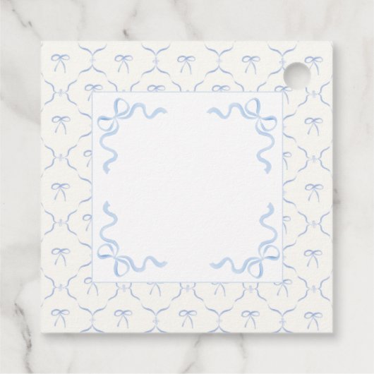 Silly Goose Whimsical Bow Baby Boy Shower フェイバータグ (裏面)