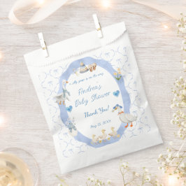 Silly Goose Whimsical Bow Baby Boy Shower フェイバーバッグ