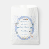 Silly Goose Whimsical Bow Baby Boy Shower フェイバーバッグ (正面)