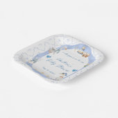 Silly Goose Whimsical Bow Baby Boy Shower ペーパープレート (傾斜あり)