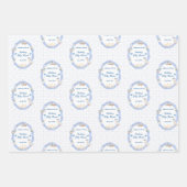 Silly Goose Whimsical Bow Baby Boy Shower ラッピングペーパーシート (正面)