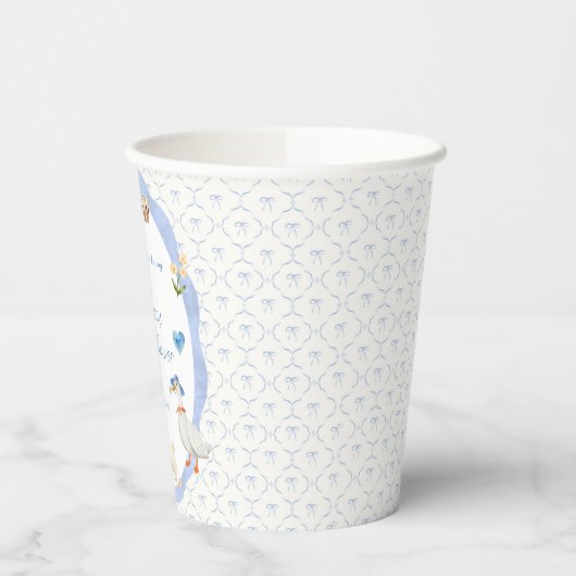 Silly Goose Whimsical Bow Baby Boy Shower 紙コップ (左)