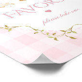 Silly Goose Whimsical Favors Pink Gingham ポスター (角)