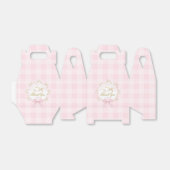 Silly Goose Whimsical Pink Gingham Baby Shower フェイバーボックス (折り畳みなし)