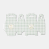 Silly Goose Whimsical Sage Gingham Baby Shower フェイバーボックス (折り畳みなし)