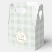 Silly Goose Whimsical Sage Gingham Baby Shower フェイバーボックス (オープン)