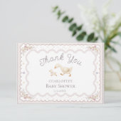 Silly Goose Wildflower Cute Baby Shower Thank You  カード (スタンド正面)