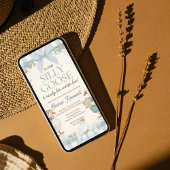 Silly Goose Winter Blue Plaid Baby Shower 招待状