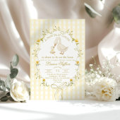 Silly Goose Yellow Gender neutral Bow Baby Shower 招待状