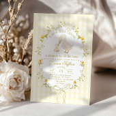 Silly Goose Yellow Gender neutral Bow Baby Shower 招待状