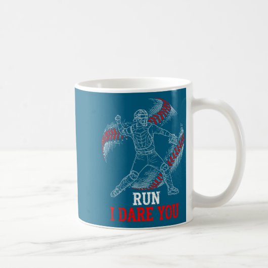 Silly I Run You Dare Baseball Players Catcher Fans コーヒーマグカップ (右)