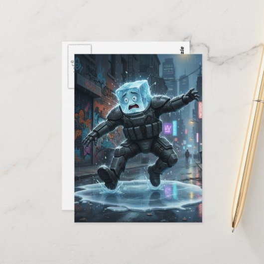 Silly icecube falling on ice  ポストカード (正面/裏面インサイチュ)