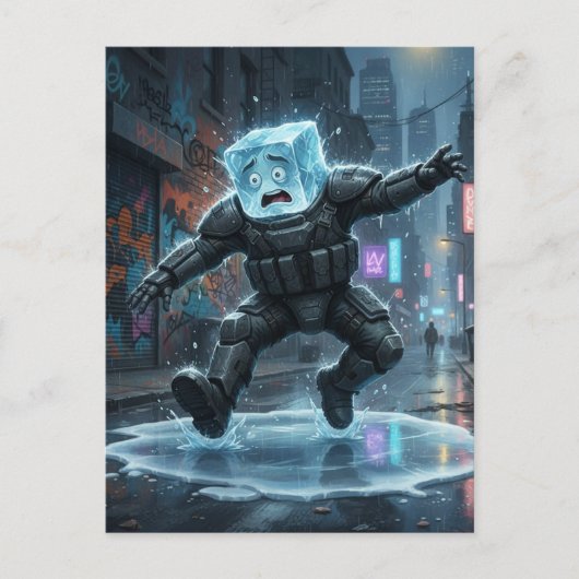 Silly icecube falling on ice  ポストカード (正面)