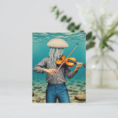 Silly Jellyfish Person Making Music ポストカード (スタンド正面)