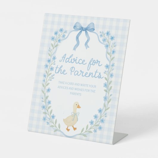 Silly Little Goose Baby Shower Advice for Parents 台座サイン (正面)