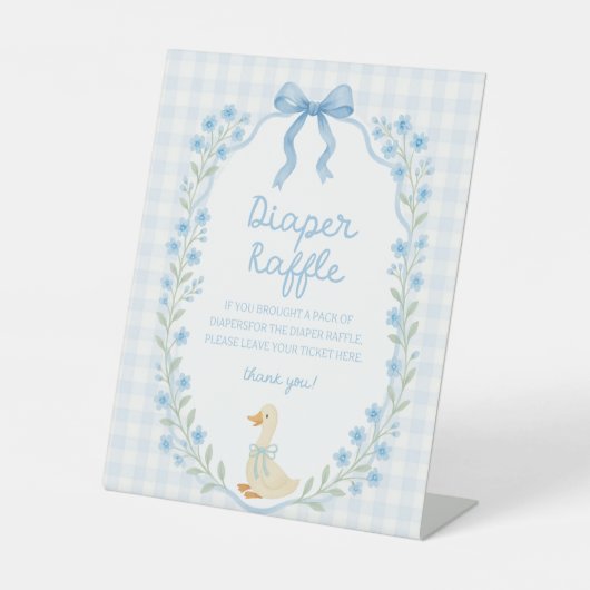 Silly Little Goose Baby Shower Diaper Raffle 台座サイン (正面)