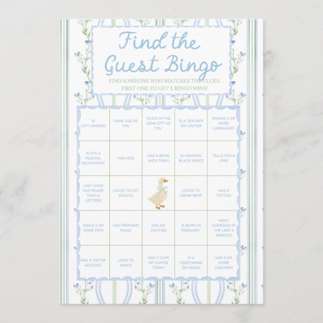 Silly Little Goose Baby Shower Game (正面)