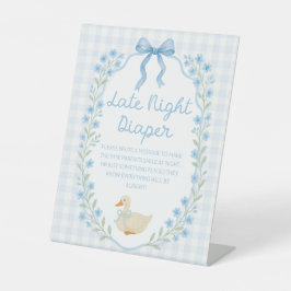 Silly Little Goose Baby Shower Late Night Diaper 台座サイン