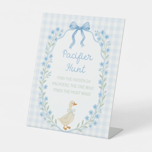 Silly Little Goose Baby Shower Pacifier Hunt 台座サイン (正面)
