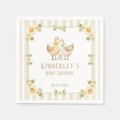 Silly Little Goose Gender Neutral Baby Shower スタンダードカクテルナプキン (正面)