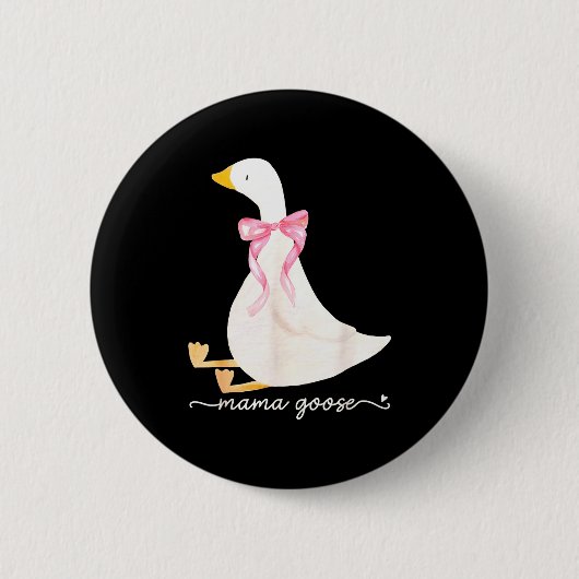 Silly Mama Goose Daddy Goose Matching Goose Family 缶バッジ (正面)