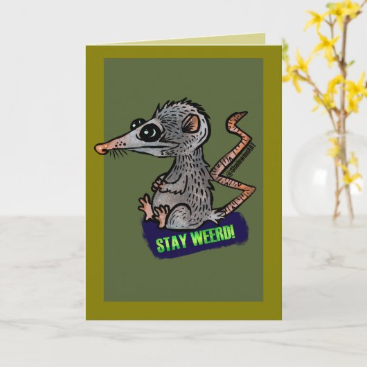 silly opossum カード (黄色い花)