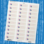 Silly Penguin Entangled in Christmas Lights ラベル