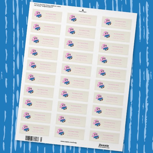 Silly Penguin Entangled in Christmas Lights ラベル