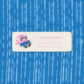 Silly Penguin Entangled in Christmas Lights ラベル