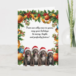 Silly puppies holiday card カード