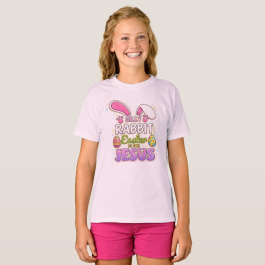 Silly Rabbit Easter Is For Jesus Christian Easter  Tシャツ (正面フル)