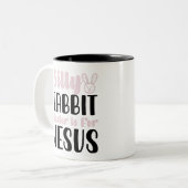 Silly Rabbit Easter Is For Jesus Easter Holiday ツートーンマグカップ (正面左)