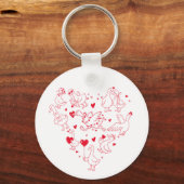 Silly Red Goose Heart Valentine Keychain キーホルダー (正面)
