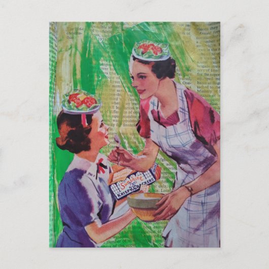 Silly Salad Hats collage ポストカード (正面)
