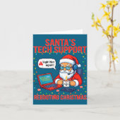 Silly Santa Rebooting Support Engineer s Tech カード (黄色い花)
