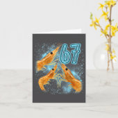 Silly Seven Six Sarcastic Lover Shrimp 67 Seafood カード (黄色い花)