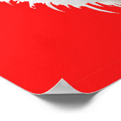 Silly Silkie Chicken on Red ポスター (角)